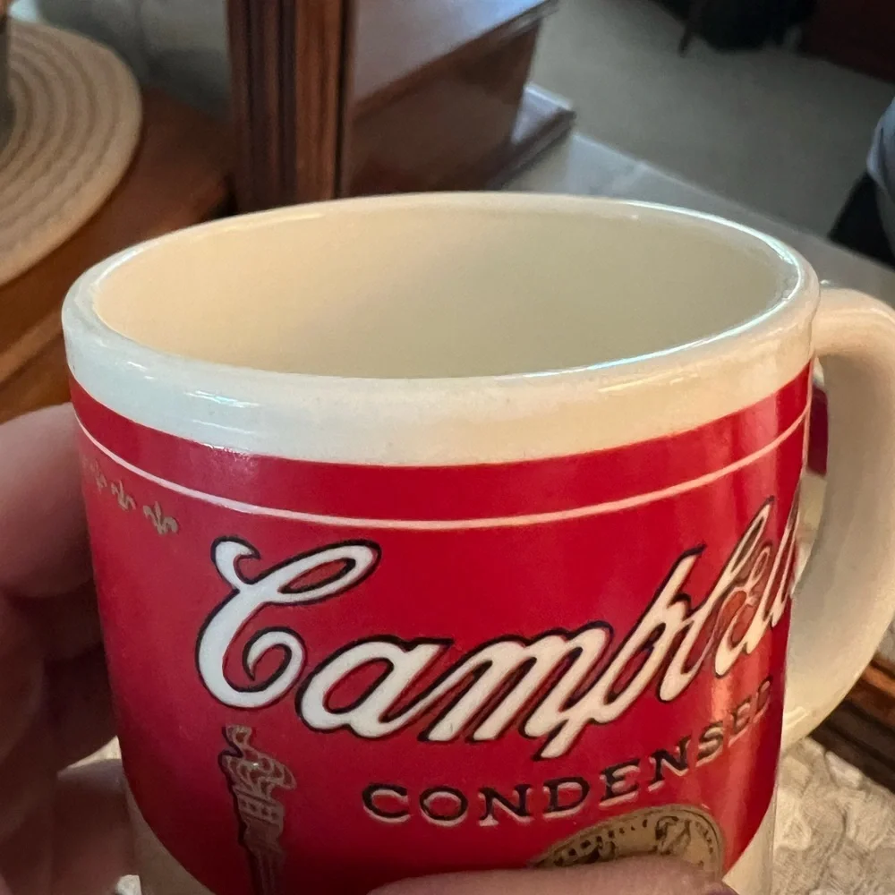 CAMPBELL'S *Vintage* Tomato Soup Ceramic Coffee Mugs White Red Gold‎ Made in USA